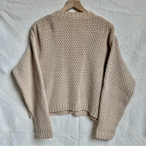 VTG Autograph American Ramie Cotton Tan Beige Knit Embroidered Cardigan Sweater - Picture 5 of 11